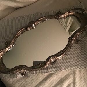 Elegant Vintage Gold Ornate Mirror Tray. This tray is absolutely gorgeous.